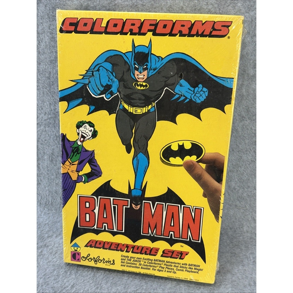 Vintage 1989 Batman Colorforms Adventure Set New Sealed Cartoon Comic Book Joker